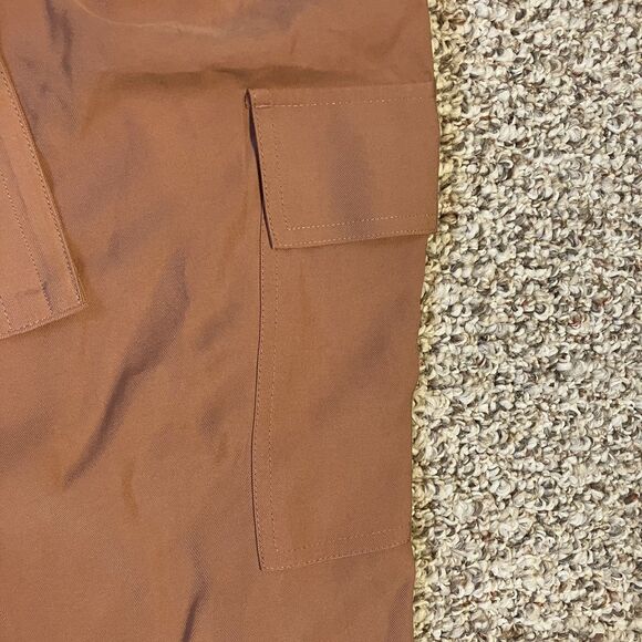 NWT Nine West Womens Utility Pant Plus Sze 2X Cargo Belted Waist Pink Rose Taper - Picture 3 of 11